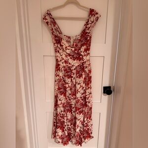 Reformation Red Floral Midi Dress
